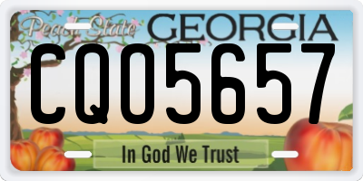 GA license plate CQO5657