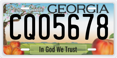 GA license plate CQO5678