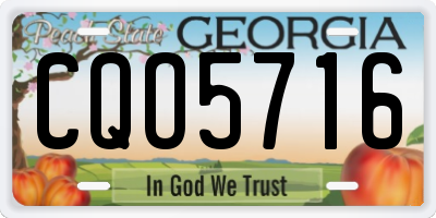 GA license plate CQO5716