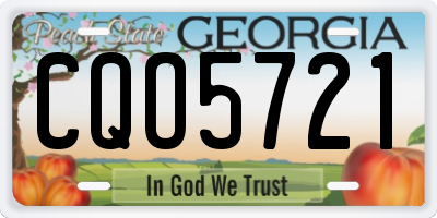 GA license plate CQO5721