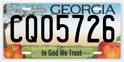 GA license plate CQO5726