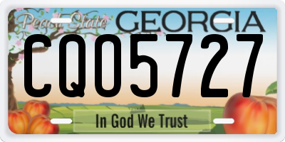 GA license plate CQO5727