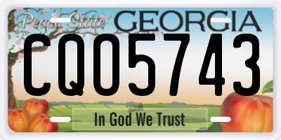 GA license plate CQO5743