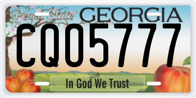 GA license plate CQO5777