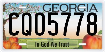 GA license plate CQO5778