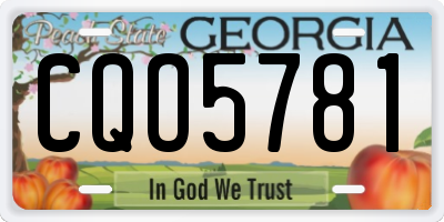 GA license plate CQO5781