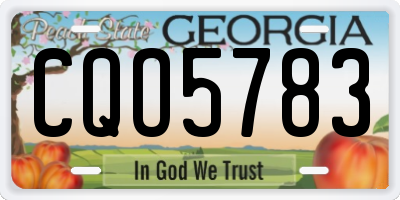 GA license plate CQO5783