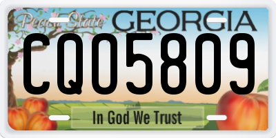 GA license plate CQO5809