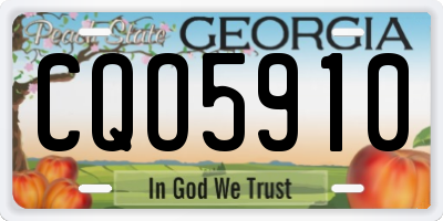 GA license plate CQO5910