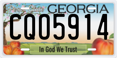 GA license plate CQO5914