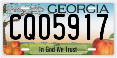 GA license plate CQO5917