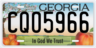 GA license plate CQO5966