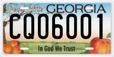 GA license plate CQO6001