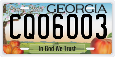 GA license plate CQO6003