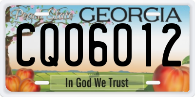 GA license plate CQO6012