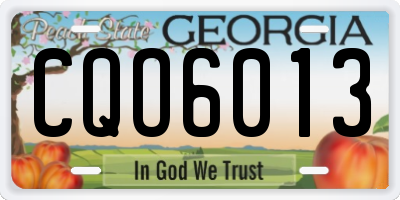GA license plate CQO6013