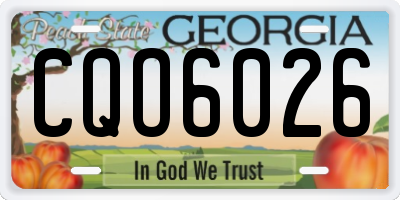 GA license plate CQO6026