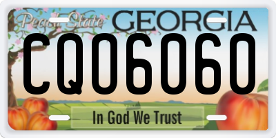 GA license plate CQO6060