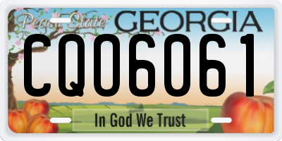 GA license plate CQO6061