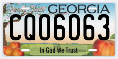 GA license plate CQO6063