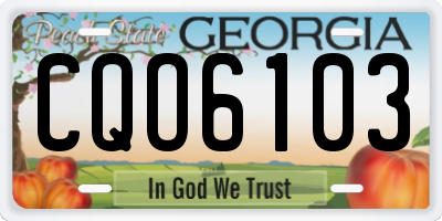 GA license plate CQO6103