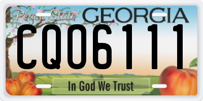 GA license plate CQO6111