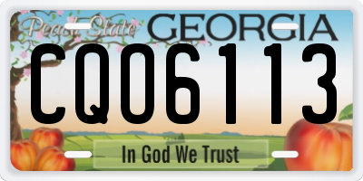 GA license plate CQO6113