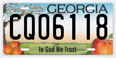 GA license plate CQO6118