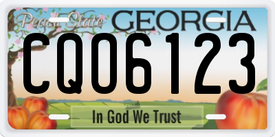 GA license plate CQO6123