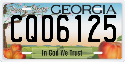 GA license plate CQO6125
