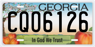 GA license plate CQO6126
