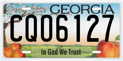 GA license plate CQO6127