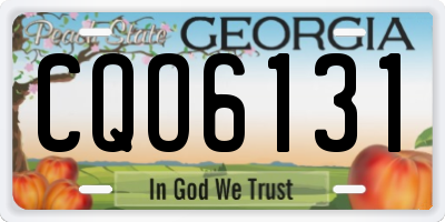 GA license plate CQO6131