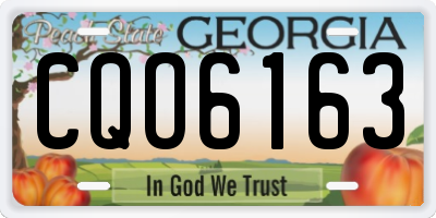 GA license plate CQO6163