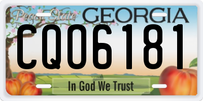 GA license plate CQO6181