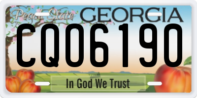 GA license plate CQO6190