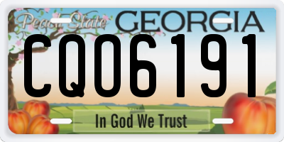 GA license plate CQO6191