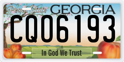 GA license plate CQO6193