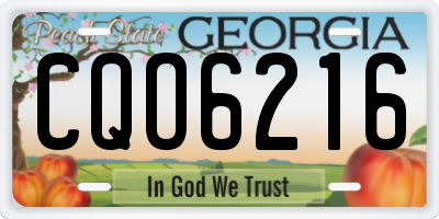 GA license plate CQO6216