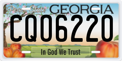 GA license plate CQO6220