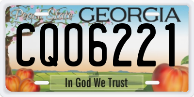 GA license plate CQO6221