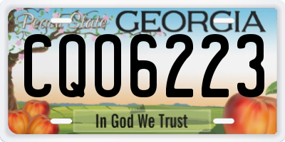 GA license plate CQO6223