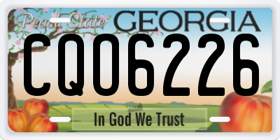 GA license plate CQO6226