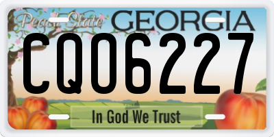GA license plate CQO6227
