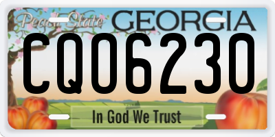 GA license plate CQO6230