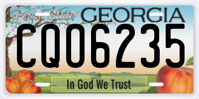 GA license plate CQO6235