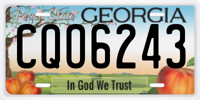 GA license plate CQO6243