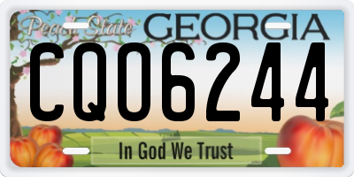 GA license plate CQO6244