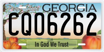 GA license plate CQO6262