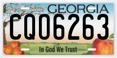 GA license plate CQO6263